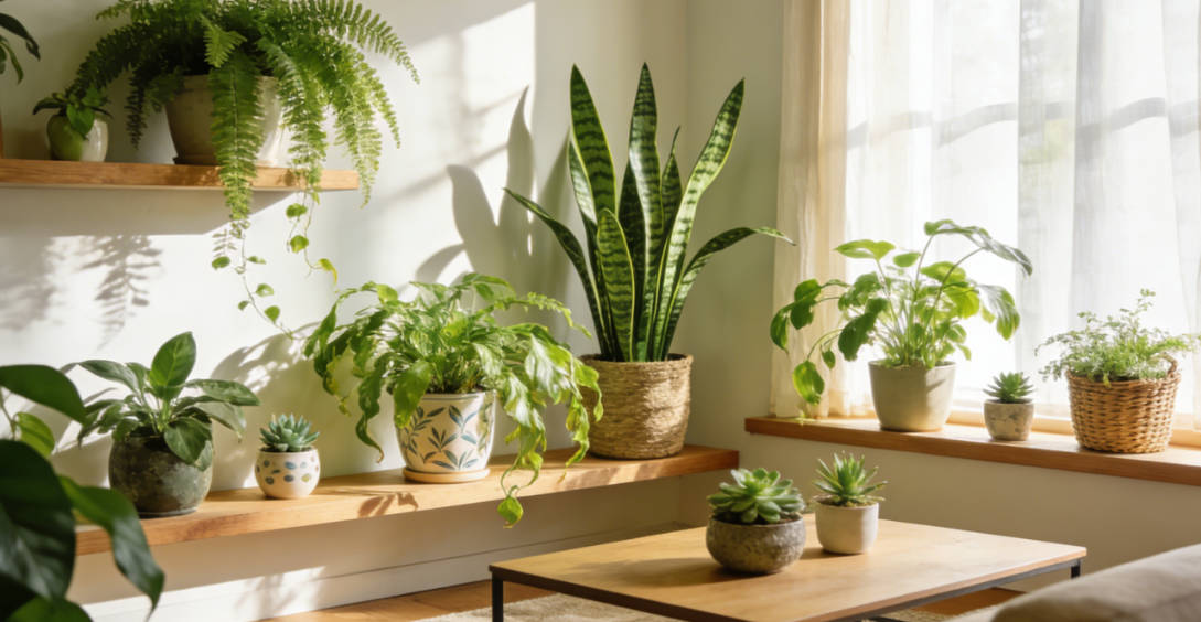 Add plants to bring life and freshness to your space