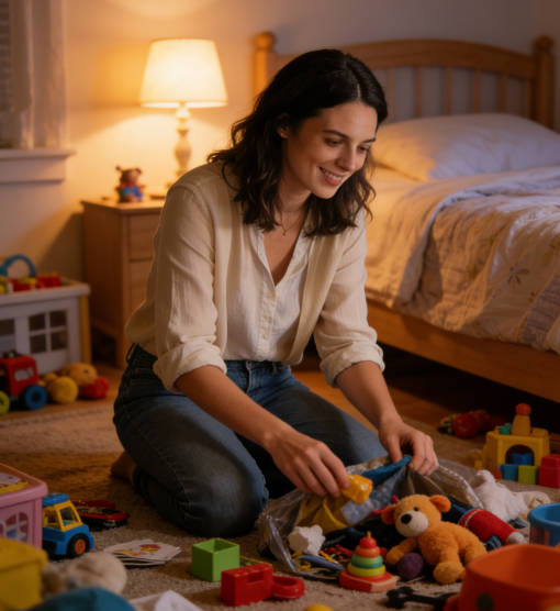 Pick up toys and clutter before bed